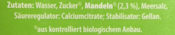 Zutaten Mandelmilch 1